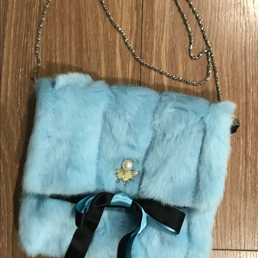 Limited Edition Blue Faux Fur Purse